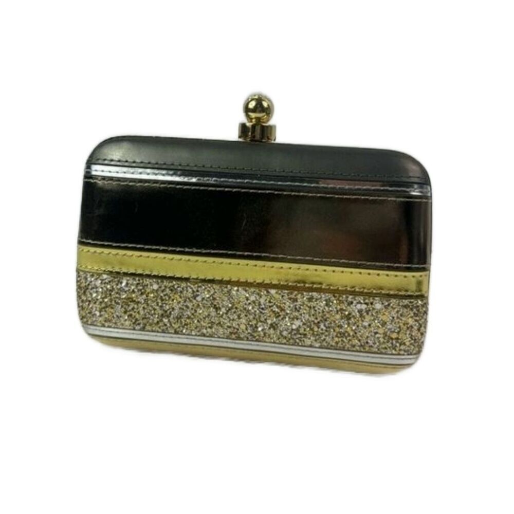 Gold and Silver Clutch with Glitter Accent